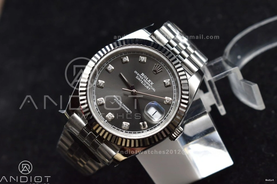 Clean Best 126334 DateJust On Steel SS Grey 41 Diamonds Edition 1:1 904L Jubilee Dial Bracelet VR3235 0519